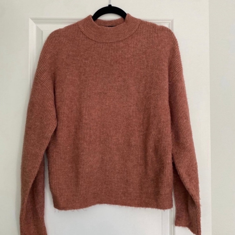 Leith Nordstrom women’s mock neck cozy knit crewneck sweater size small